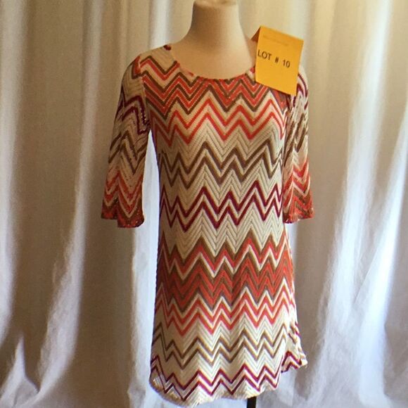 Chevron knit weave dress in medium lined - Picture 1 of 8